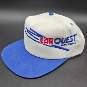Vintage Carquest Snapback Trucker‎ Hat K Products Ball Cap White Blue USA Made